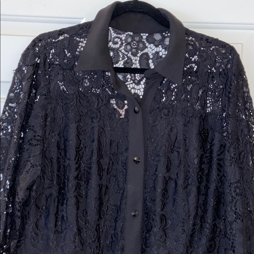 😊FREE😊W/$45 Purchase- NWOT ROZ & ALI dress - midi, lace, buttons - plus size
